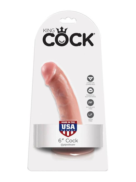 King Cock 6 Inch Realistic Dildo with Suction Cup - Realistic Dildos