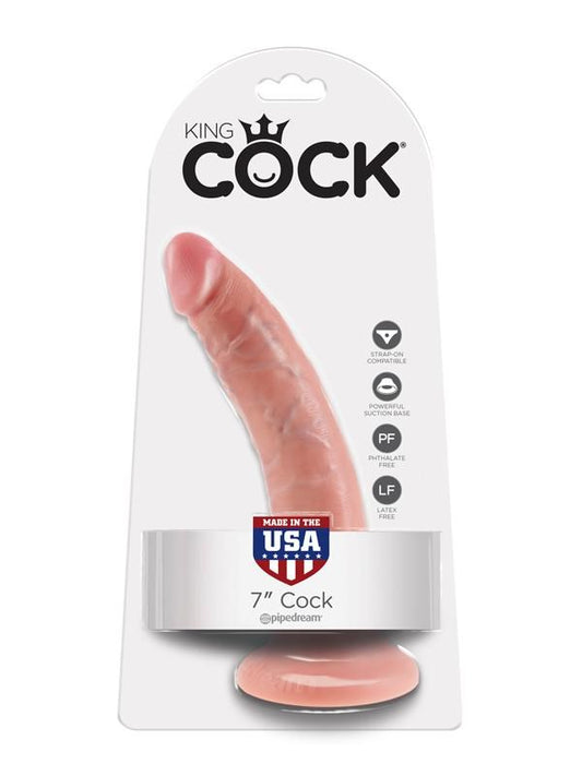 King Cock 7 Inch Realistic Dildo with Suction Cup - Realistic Dildos