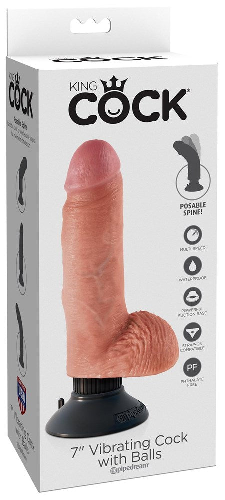 King Cock Vibrating Cock with Balls Flesh - Vibrating Dildos