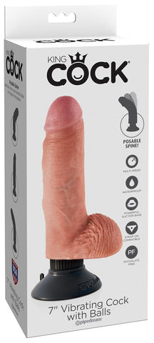 King Cock Vibrating Cock with Balls Flesh - Vibrating Dildos