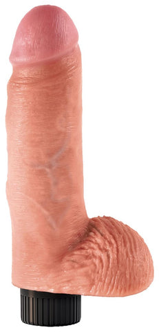 King Cock Vibrating Cock with Balls Flesh - Vibrating Dildos