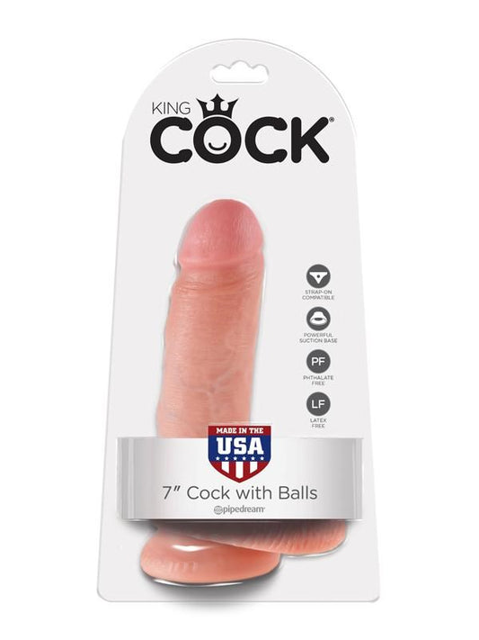 King Cock 7 inch Cock With Balls - Realistic Dildos