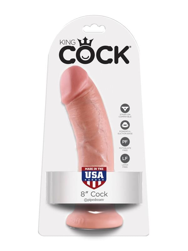 King Cock 8 Inch Realistic Dildo with Suction Cup - Realistic Dildos