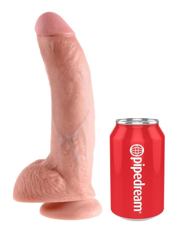 King Cock 9 Inch Realistic Dong with Balls and Suction Cup - - Realistic Dildos