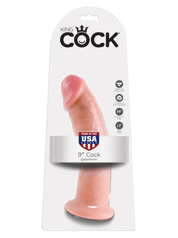 King Cock 9 Inch Realistic Dong with Suction Cup - - Realistic Dildos