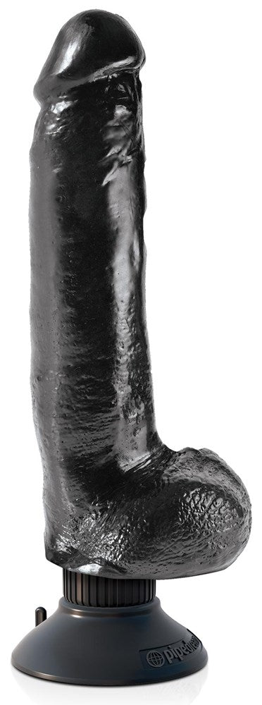 King Cock Vibrating Cock with Balls Black - Vibrating Dildos
