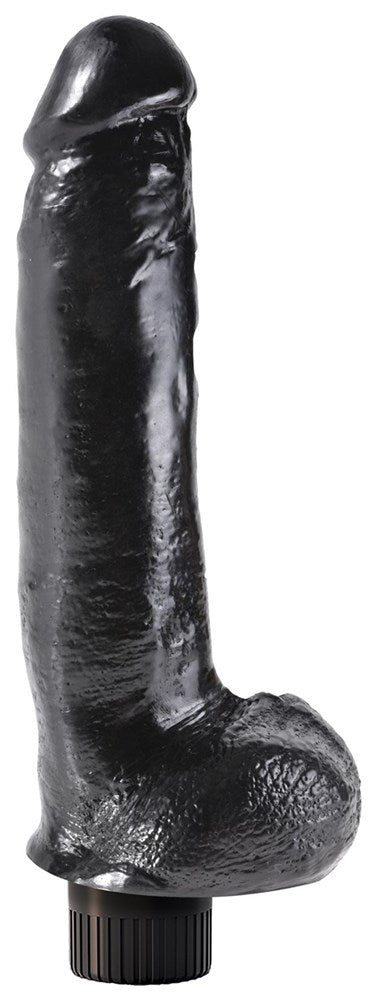 King Cock Vibrating Cock with Balls Black - Vibrating Dildos