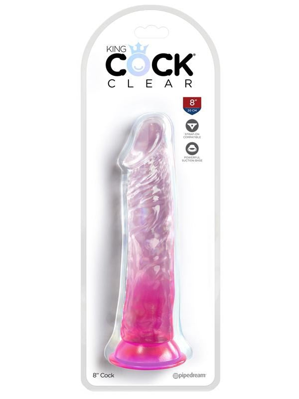 King Cock Clear 8 Inch Translucent & Realistic Dildo - Realistic Dildos