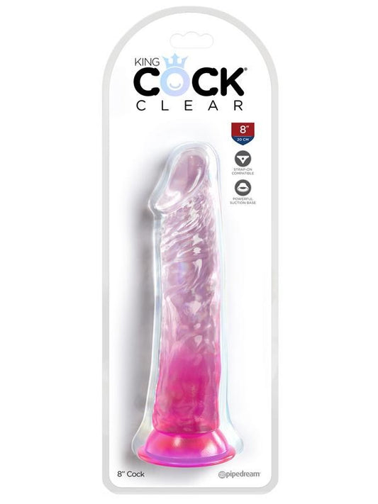 King Cock Clear 8 Inch Translucent & Realistic Dildo - Realistic Dildos