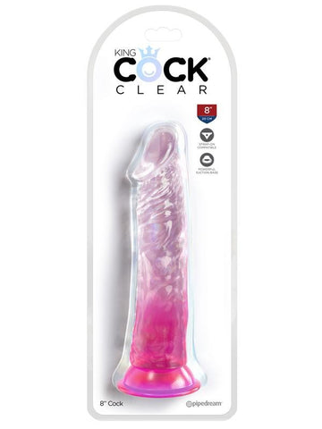 King Cock Clear 8 Inch Translucent & Realistic Dildo - Realistic Dildos
