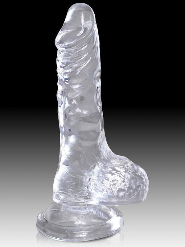 King Cock Clear Realistic Cock with Balls - - Realistic Dildos