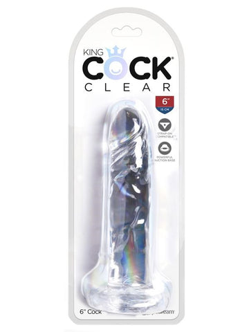 King Cock Clear Realistic Cock With Suction Cup Base - Realistic Dildos