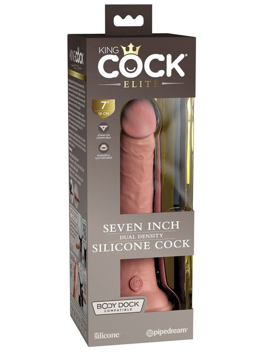 King Cock Elite 7 inch Silicone Dual Density Realistic Cock - Realistic Dildos