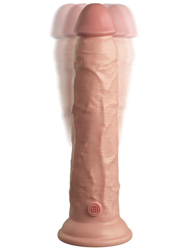 King Cock Elite 9" Vibrating Silicone Cock - Remote-Controlled Dual-Density Pleasure - Vibrating Dildos
