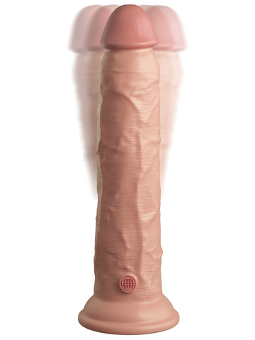 King Cock Elite 9" Vibrating Silicone Cock - Remote-Controlled Dual-Density Pleasure - Vibrating Dildos