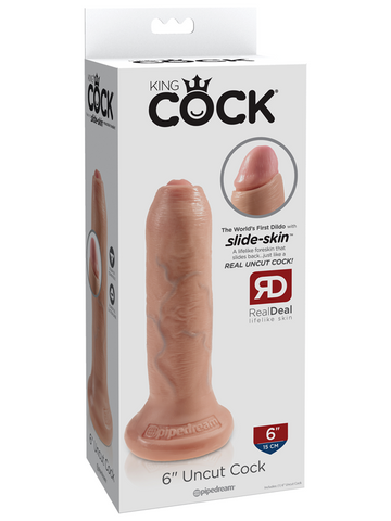 King Cock Uncut Lifelike with Foreskin Realistic Dildo Flesh - Realistic Dildos