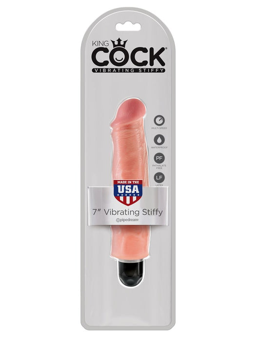 King Cock Vibrating Stiffy Realistic & Body-Safe Dildo Flesh - Vibrating Dildos