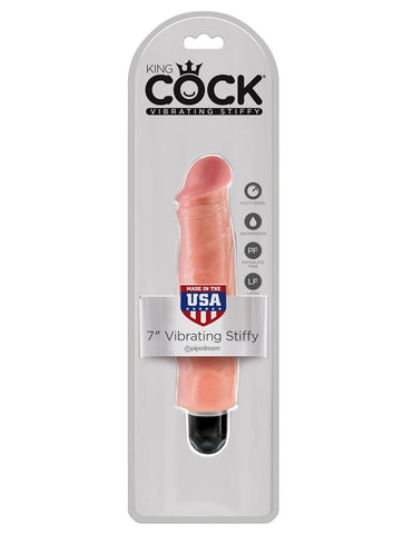 King Cock Vibrating Stiffy Realistic & Body-Safe Dildo Flesh - Vibrating Dildos