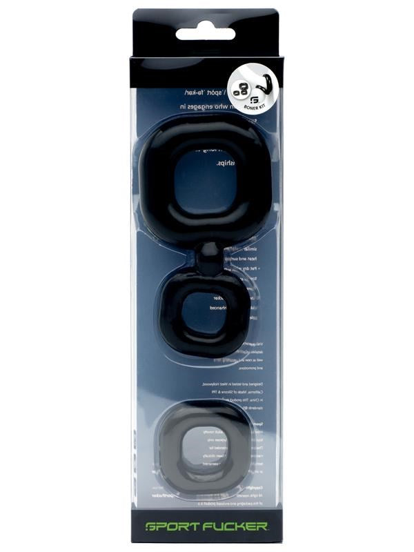 Sport Fucker Boner Stretchy Cock Ring Set - - Cock Ring Sets