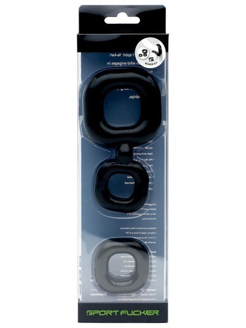 Sport Fucker Boner Stretchy Cock Ring Set - Cock Ring Sets