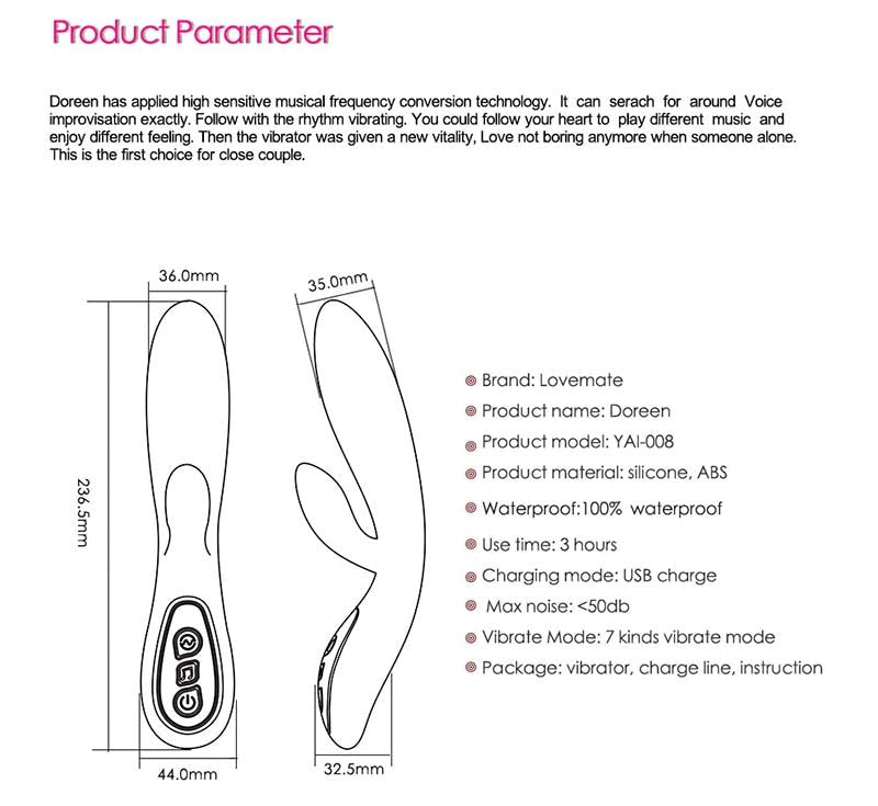 LoveMate Doreen Rabbit Music Vibe - Rabbit Vibrators