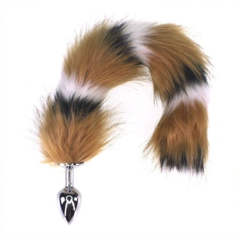 Interphase Faux Fox Tail Metal Butt Plug - - Steel Sex Toys