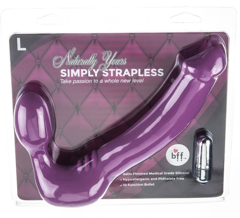 Simply Strapless Vibrating Silicone Strap-On Large - - Strap On Sextoys