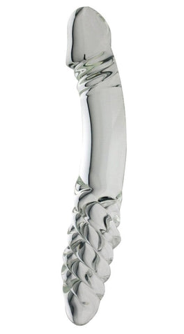 Blown Double-Ended Dildo with Twist - Glass Sex Toys