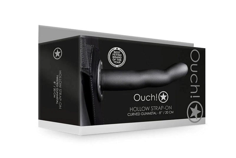 Curved Hollow Strap-On 8 inch - Realistic Dildos
