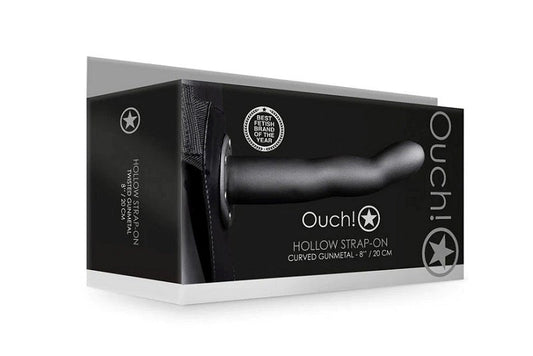 Curved Hollow Strap-On 8 inch - Realistic Dildos