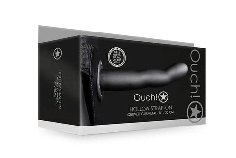 Curved Hollow Strap-On 8 inch - Realistic Dildos