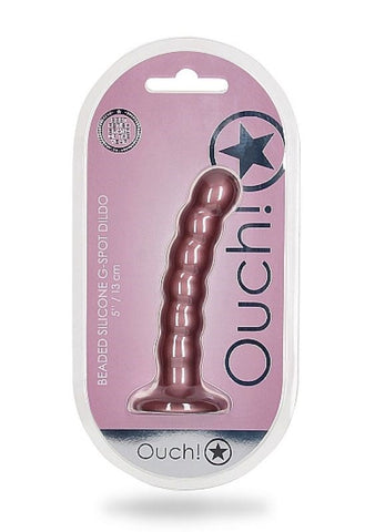 OUCH! Beaded Silicone G-Spot Dildo - 5'' / 13cm - Strap On Sextoys
