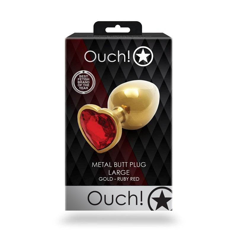 OUCH! Heart Gem Butt Plug - Large - Realistic Dildos