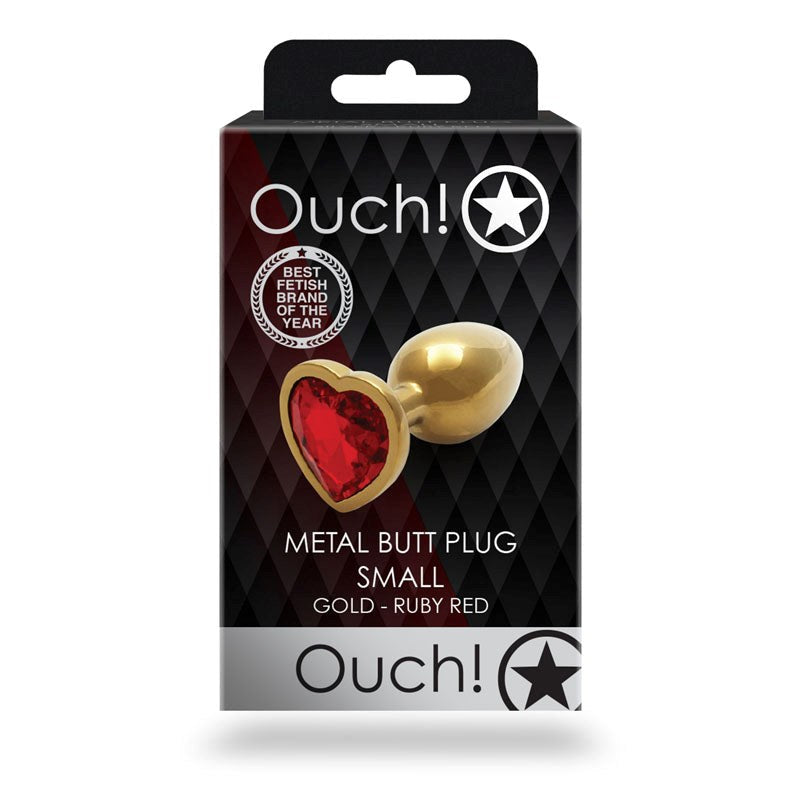 OUCH! Heart Gem Butt Plug - Small - - Butt Plugs