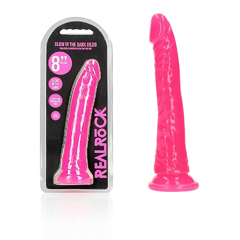 REALROCK 20 cm Slim Glow in the Dark - - Realistic Dildos