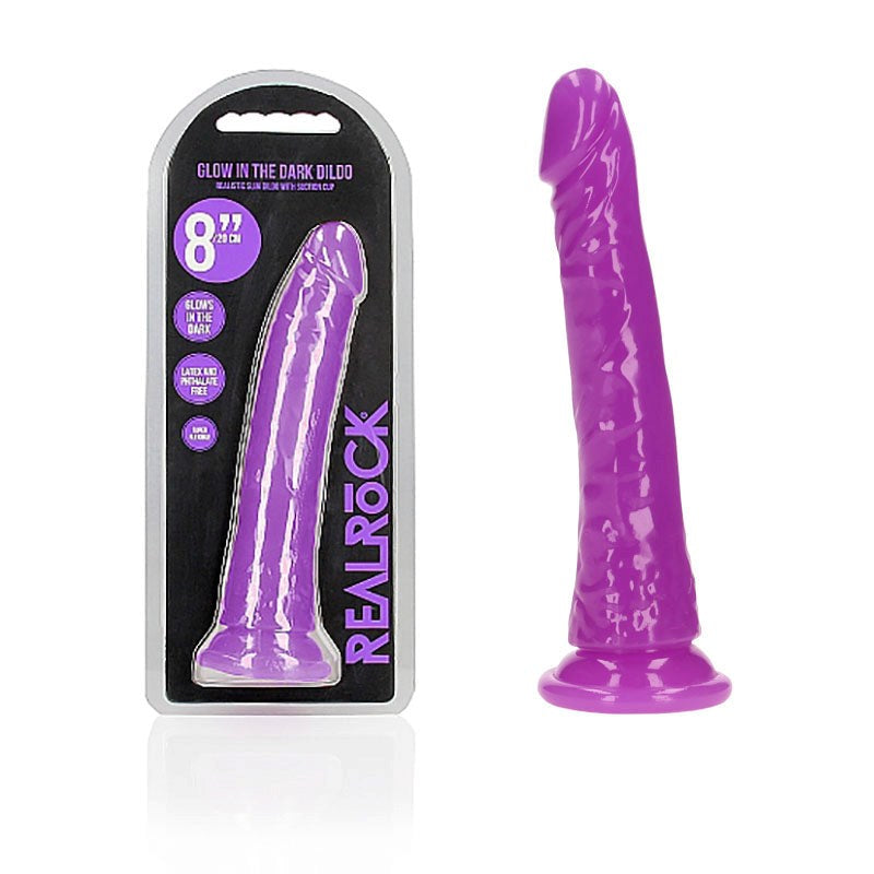 REALROCK 20 cm Slim Glow in the Dark - - Realistic Dildos