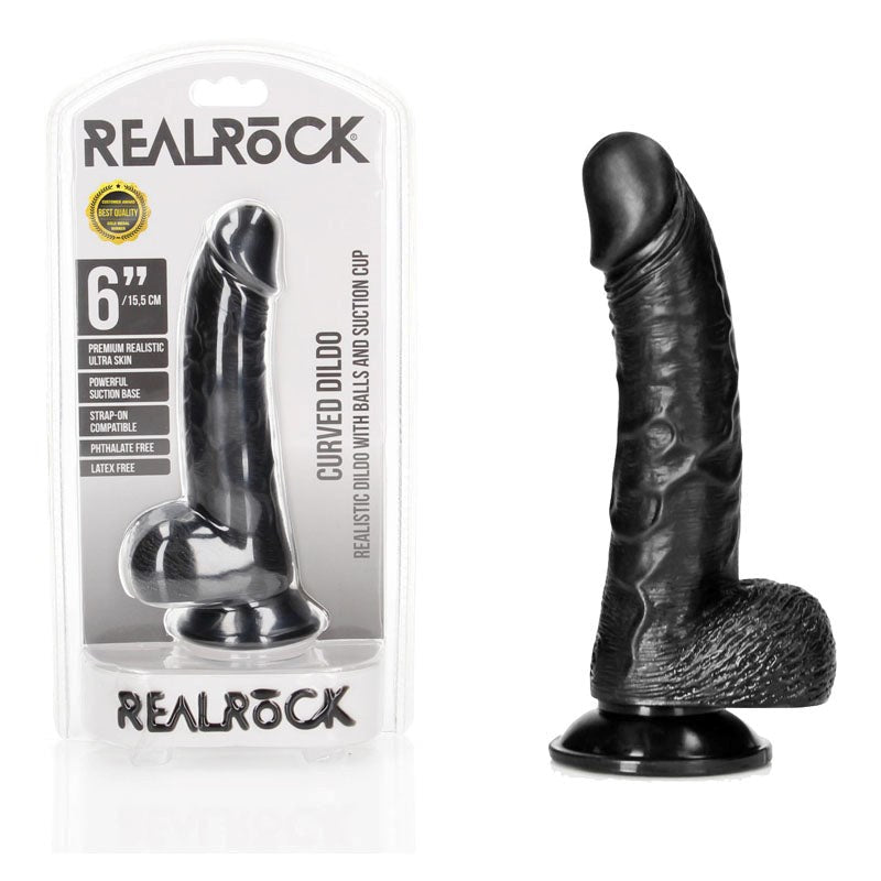 REALROCK Curved Dildo + Balls 15.5 cm - Realistic Dildos
