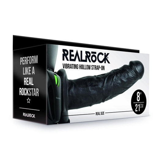 REALROCK Vibrating Hollow Strap-on - 20.5 cm - Realistic Dildos