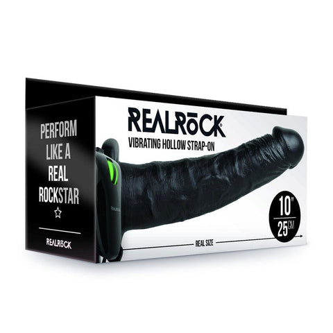 REALROCK Vibrating Hollow Strapon 10 inch - Strap On Sextoys