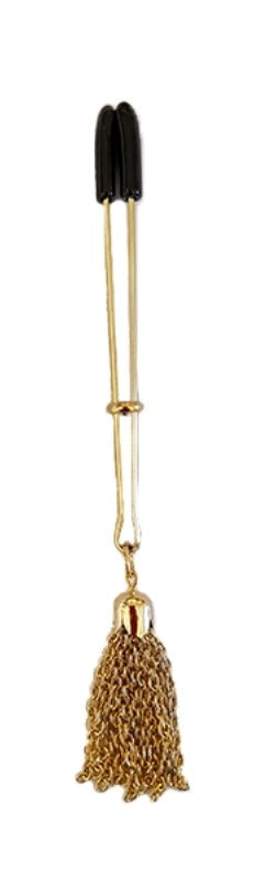 Spartacus Adjustable Tweezer Clamps with Chain Tassel - Breast and Nipple Toys