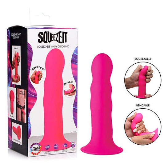 Squeeze-It Squeezable Wavy Dildo - Realistic Dildos