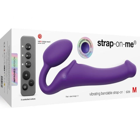 Strap-On-Me 3 Motors Vibrating Bendable Strap-On - Size M - Strap On Sextoys
