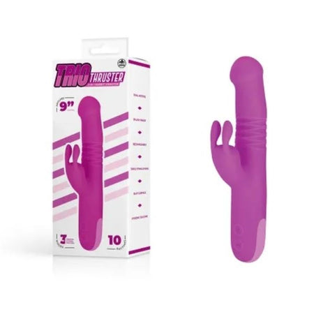 Trio Thruster 3-in-1 Rabbit Vibrator - Realistic Dildos
