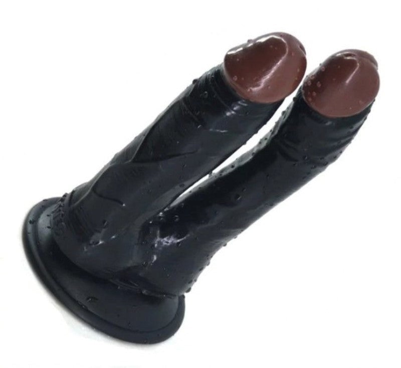 Double Dildo With Suction Cap - - Butt Plugs