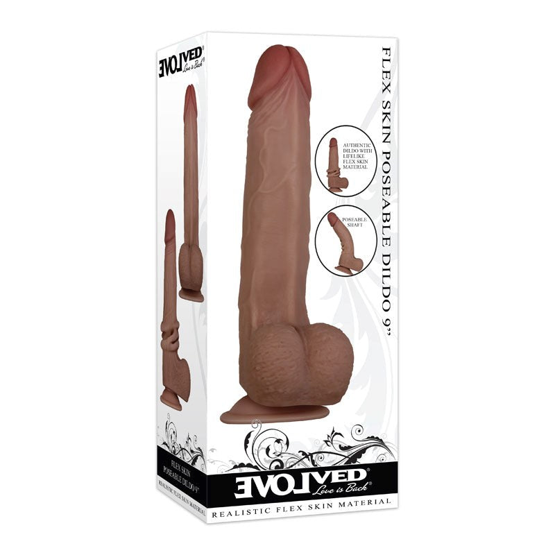 Evolved Flex Skin Poseable Dildo 9 Inch - - Realistic Dildos