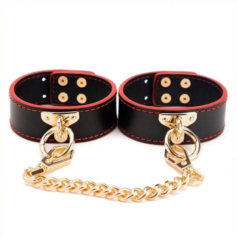 Golden Chain Wrist & Ankle Cuffs - - Collars And Cuffs