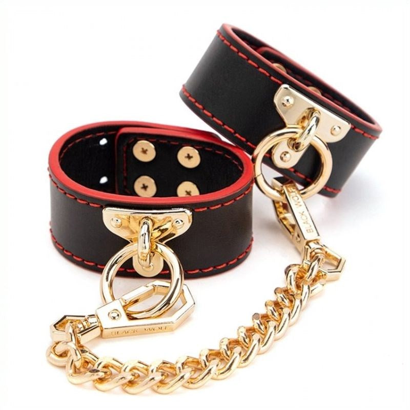 Golden Chain Wrist & Ankle Cuffs - - Collars And Cuffs