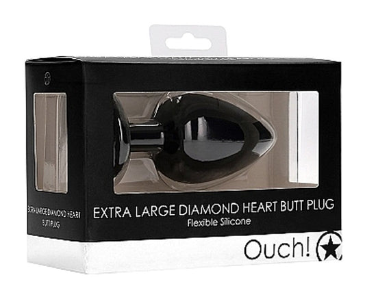 Ouch! Diamond Heart Butt Plug Extra Large - Breast and Nipple Toys