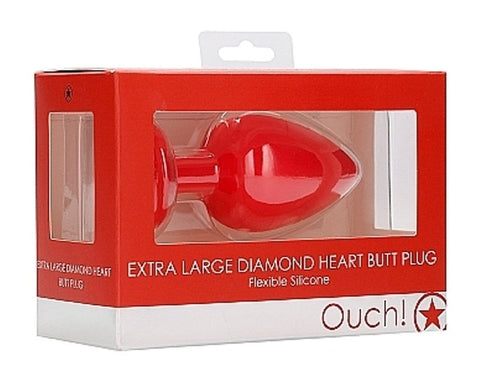 Ouch! Diamond Heart Butt Plug Extra Large - Breast and Nipple Toys