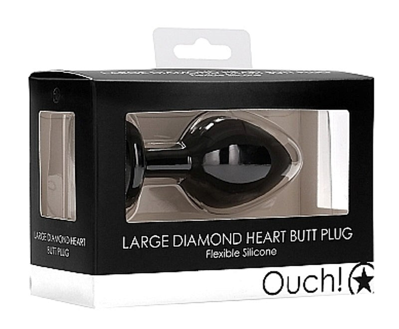 Ouch! Diamond Heart Butt Plug Large - - Butt Plugs